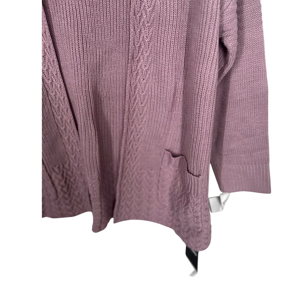 Kohl's Light Purple Open Front Cardigan Decorative Weave Pockets Women's XL‎ NWT - Picture 2 of 9